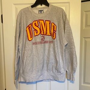Gray USMC Men's Sweat Shirt